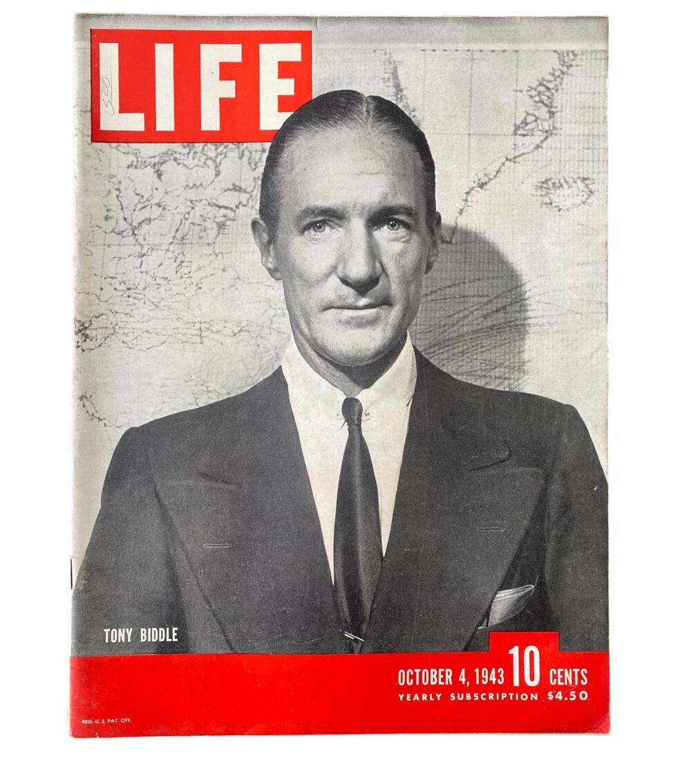 LIFE Magazine October 4 1943 Tony Biddle Cover WWII South Pacific